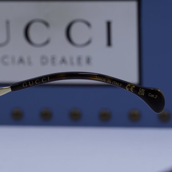 Gucci GG1105S 003 Aviator Sunglasses - Brown Gold /Green - Picture 7 of 11